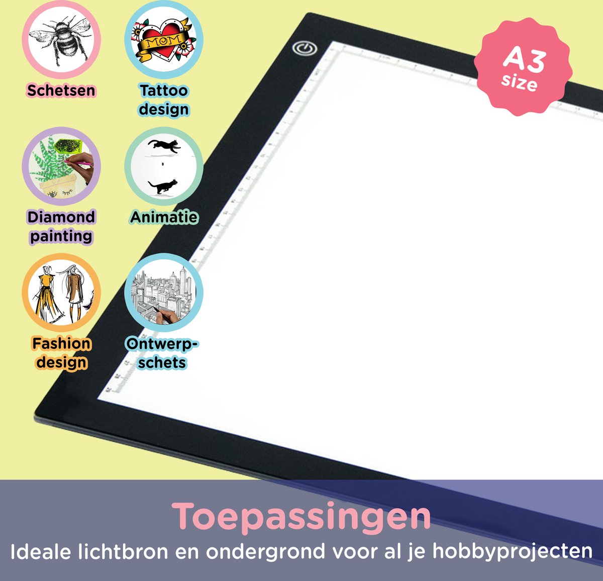 Crafts & Co. LED Lightpad A3 voor Tekenen & Diamond Painting