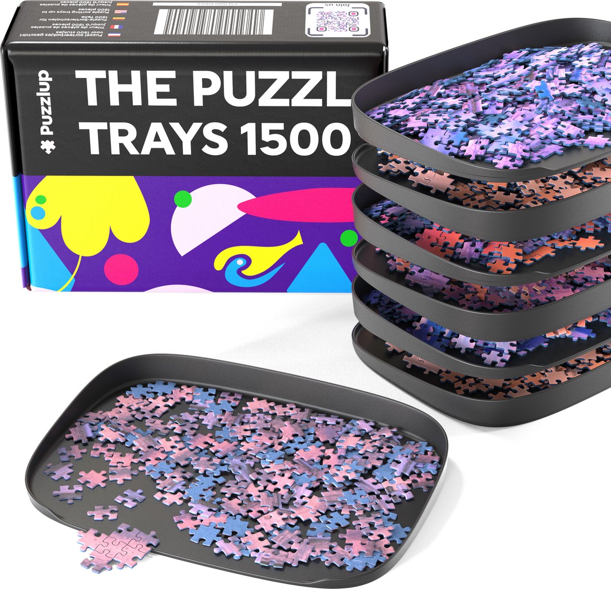Puzzlup Stapelbare Puzzelplateaus Set - 6 Stuks tot 1500 St.