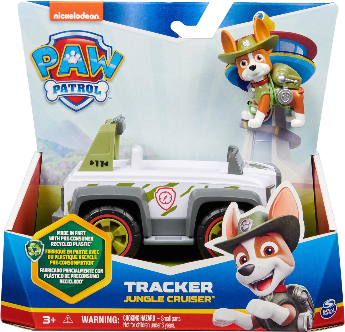 PAW Patrol Tracker Voertuig met Verzamelbare Figurine - 15 cm