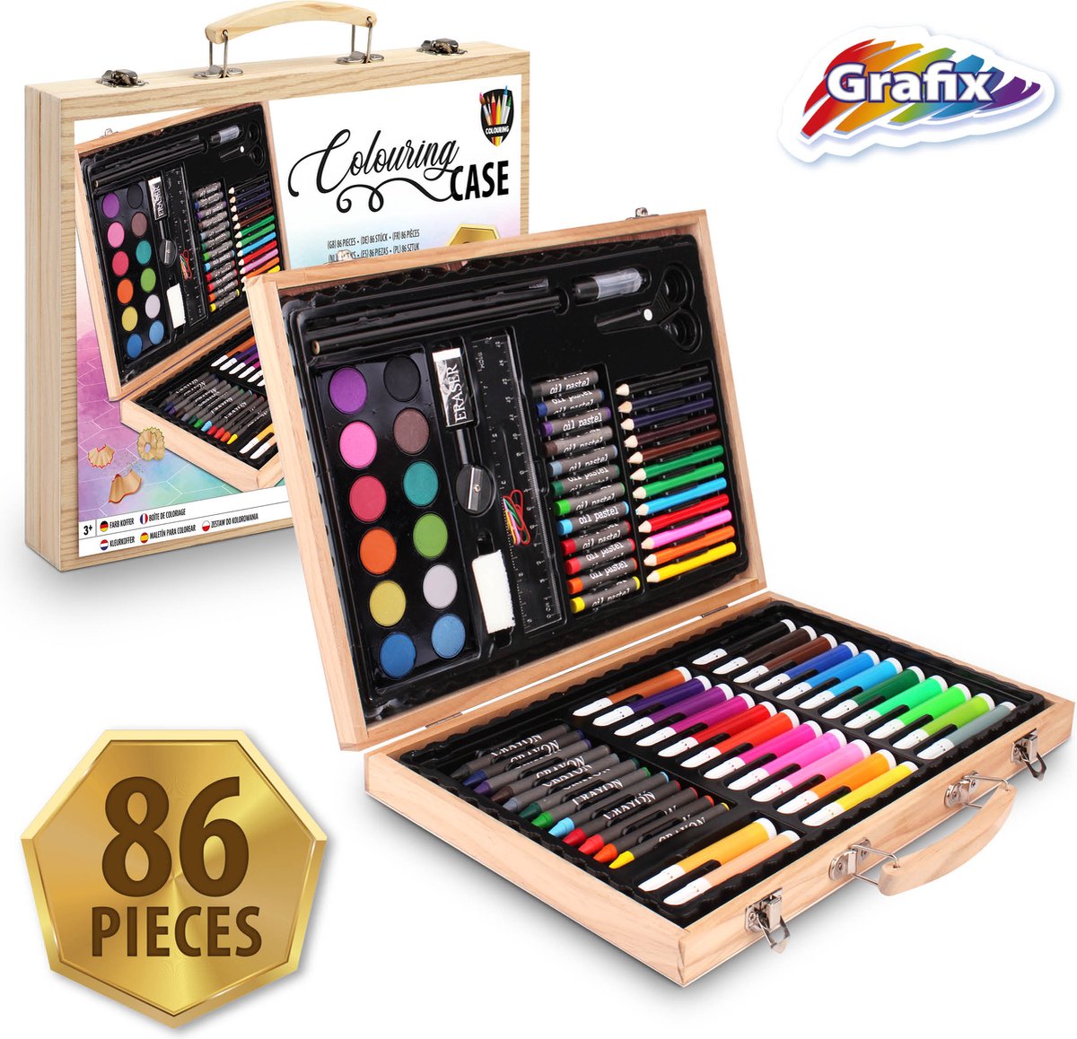 Grafix 86-delige Creatieve Teken- en Knutselset voor Kinderen