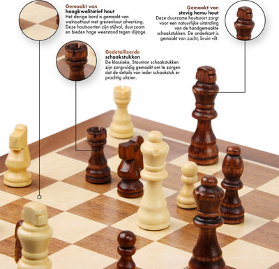 Sincer Magnetisch Staunton Schaakspel met Extra Dames