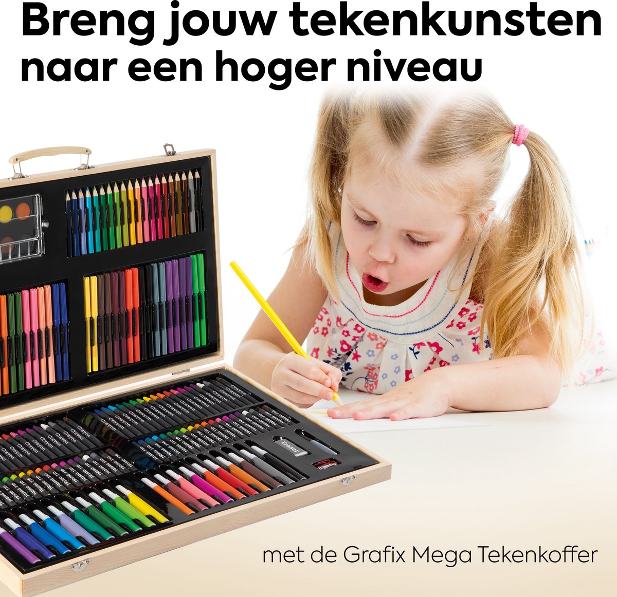 Grafix MEGA XXL Creatieve Tekenset voor Kinderen - 180 Stuks