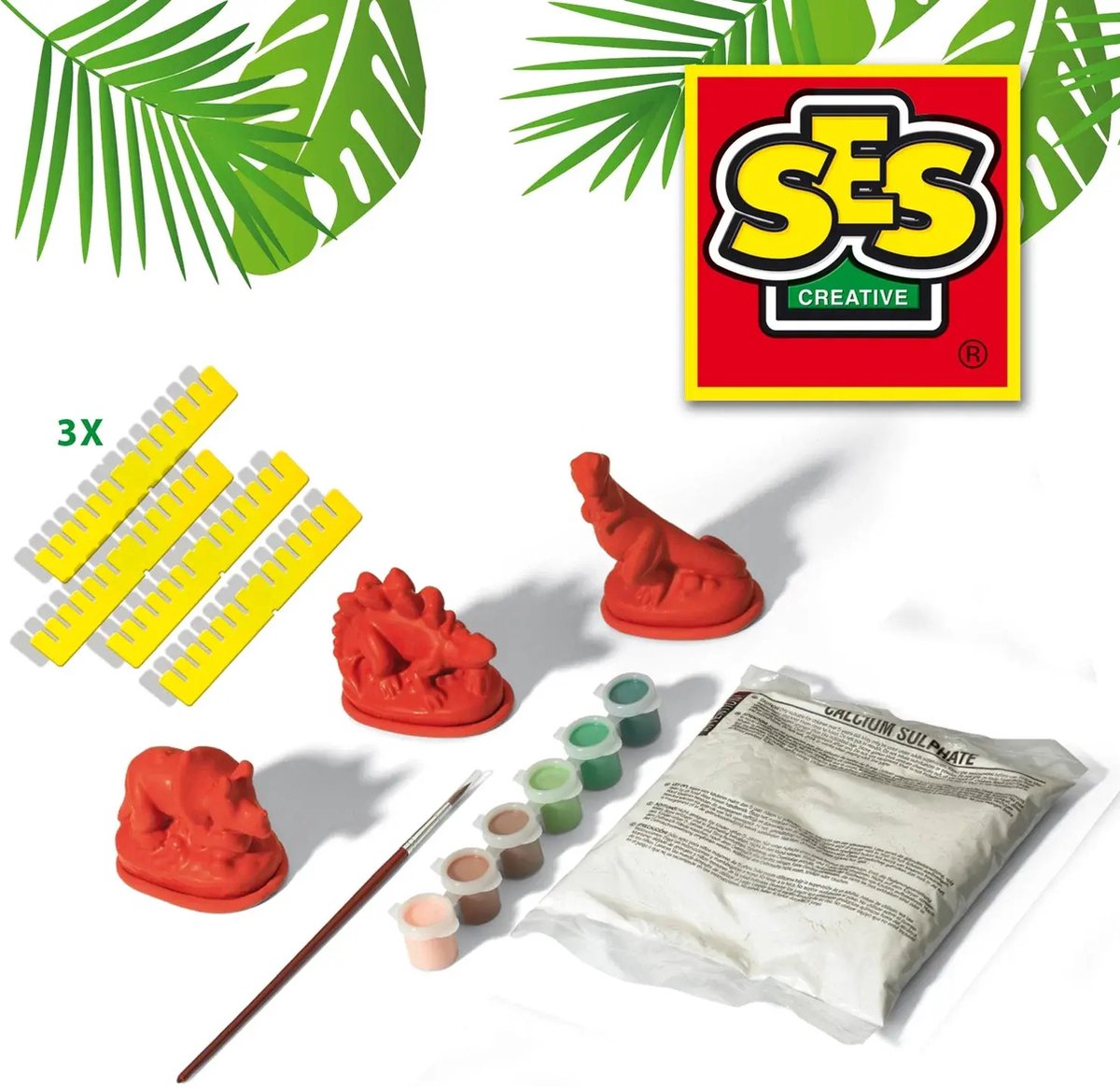 SES Dinosaurus Gieten en Schilderen Creatief Set