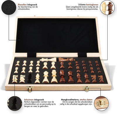 Sincer Magnetisch Staunton Schaakspel met Extra Dames