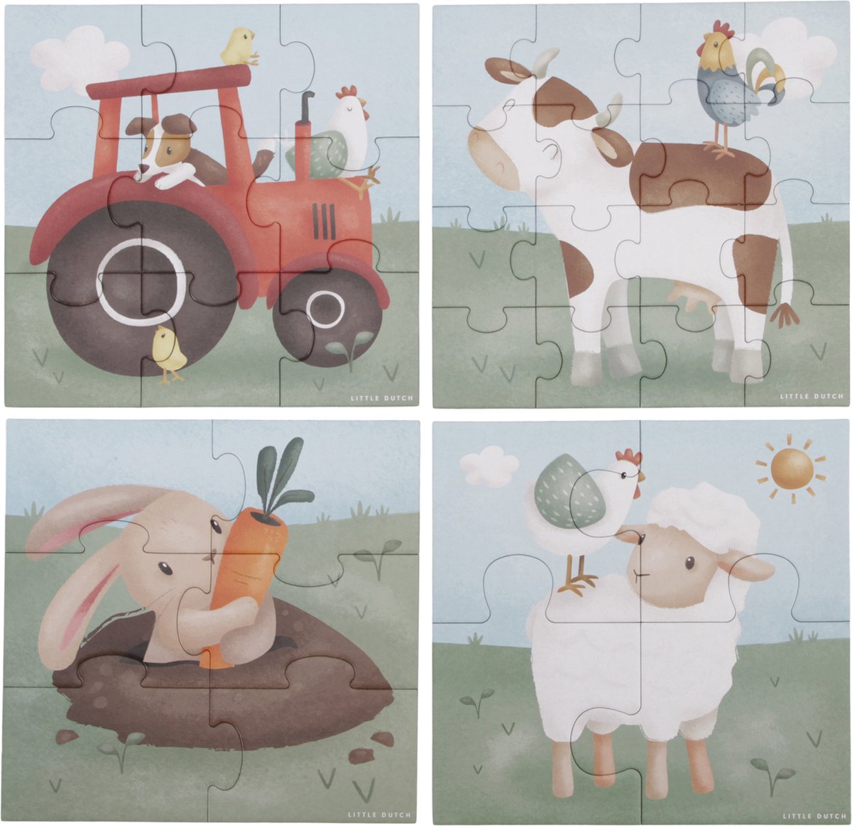 Little Dutch - 4-in-1 Puzzel Little Farm FSC