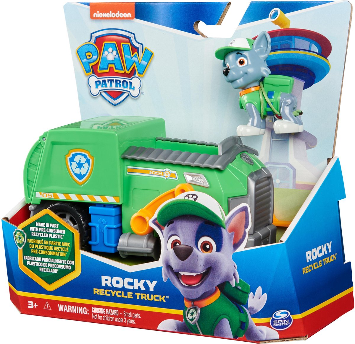 PAW Patrol Rocky's Recycleerwagen met Verzamelbare Figuur