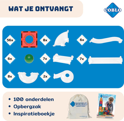 COBLO Marble Track Magnetisch Bouwspeelgoed - 100 stuks