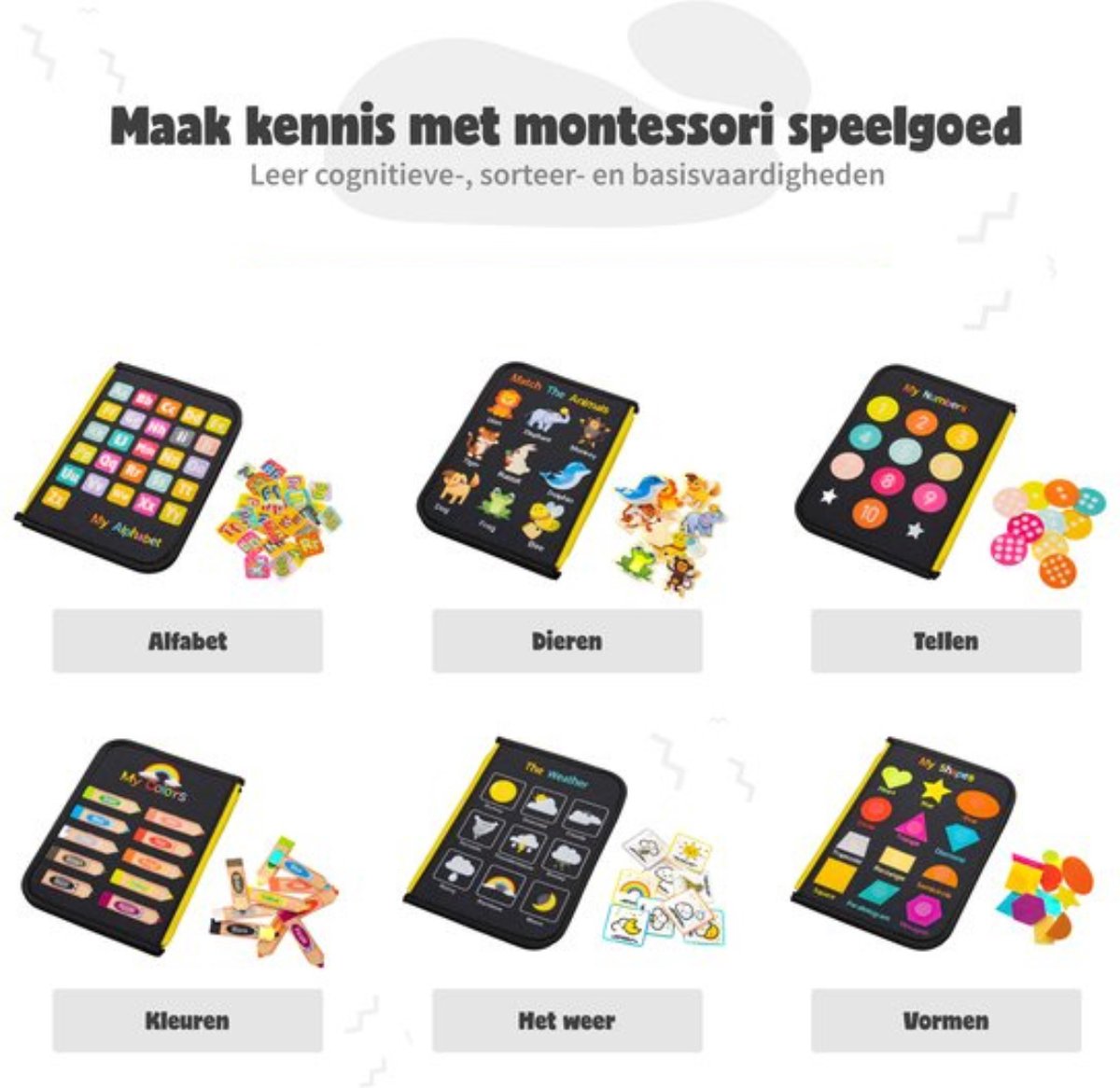 MontiPlay Montessori Sensorisch Activiteitenbord Dino
