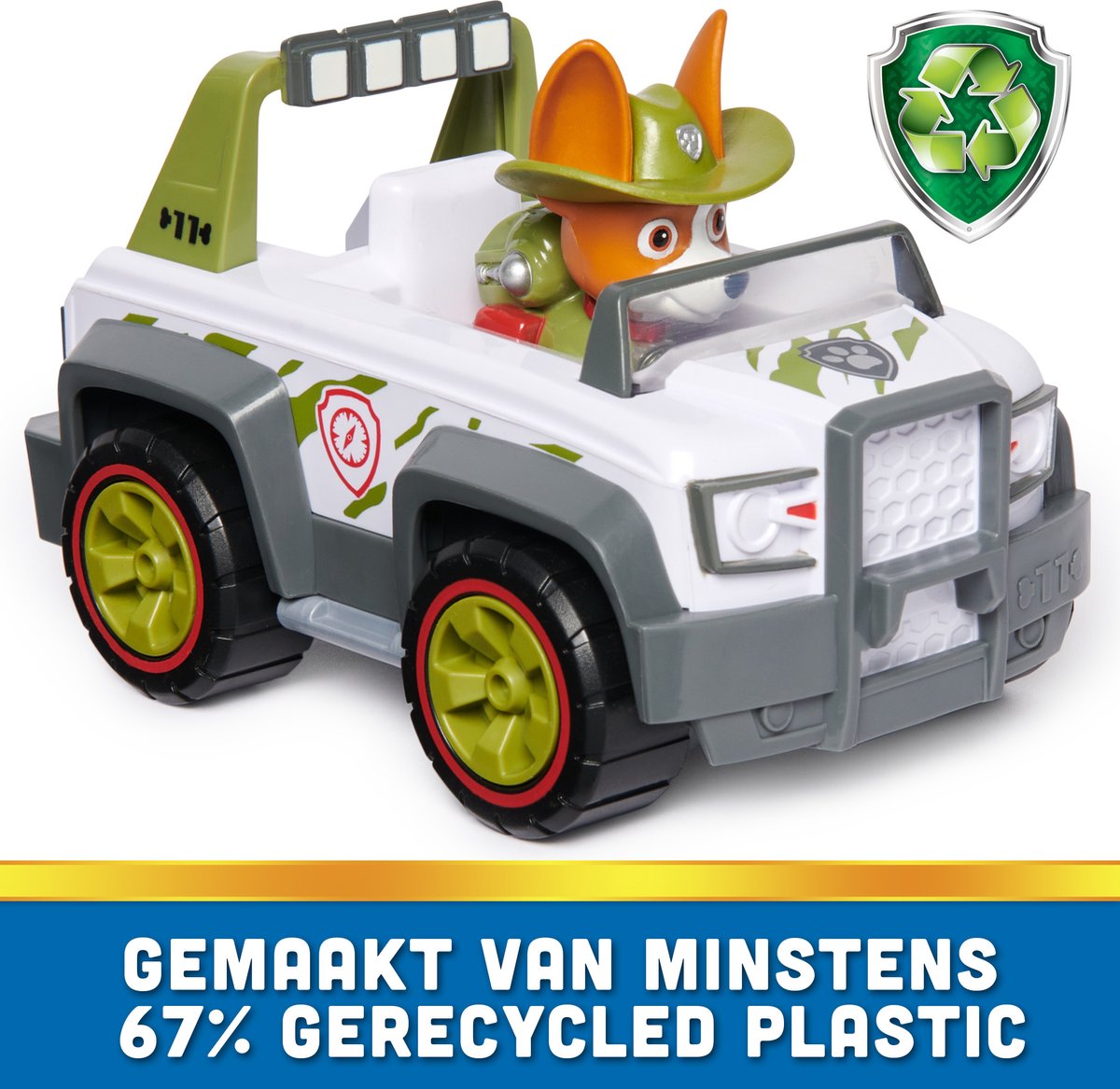PAW Patrol Tracker Voertuig met Verzamelbare Figurine - 15 cm