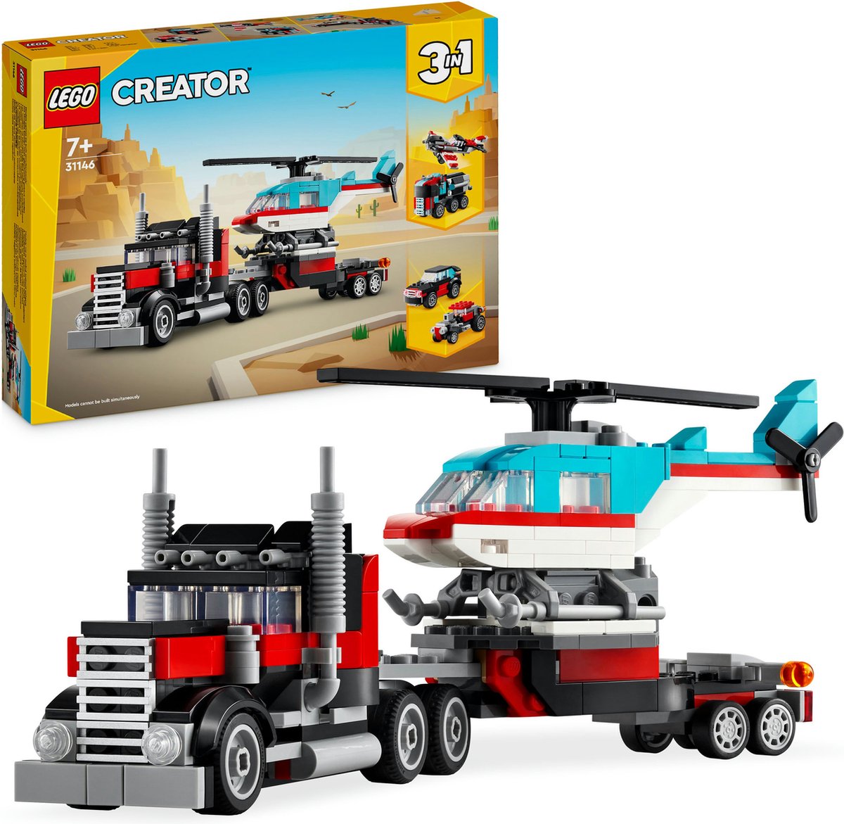 LEGO Creator 3in1 Vrachtwagen met Helikopter - 31146