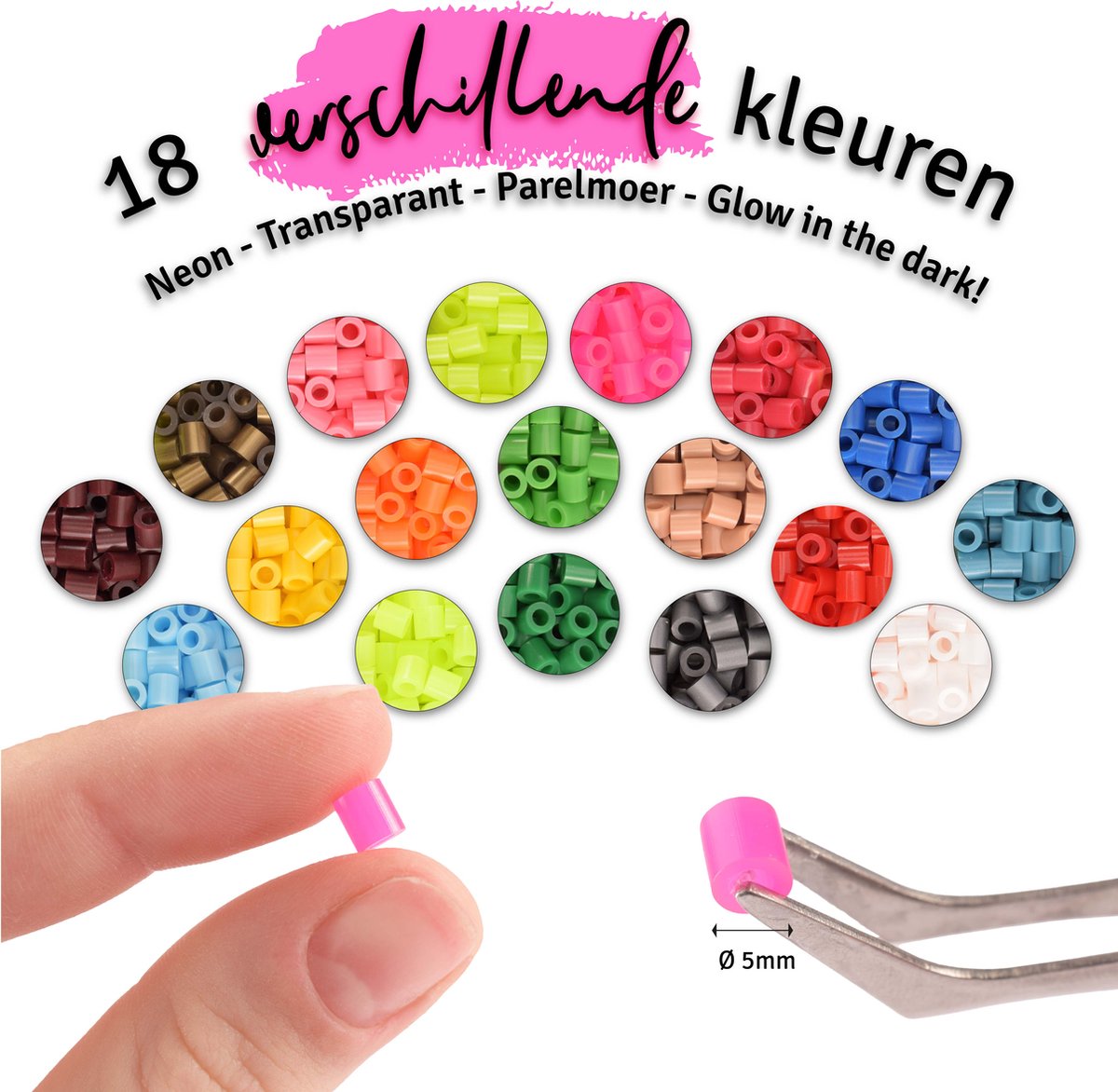 Vaessen Creative Strijkkralen Mix 24 Kleuren in Opbergdoos - 5000 st.