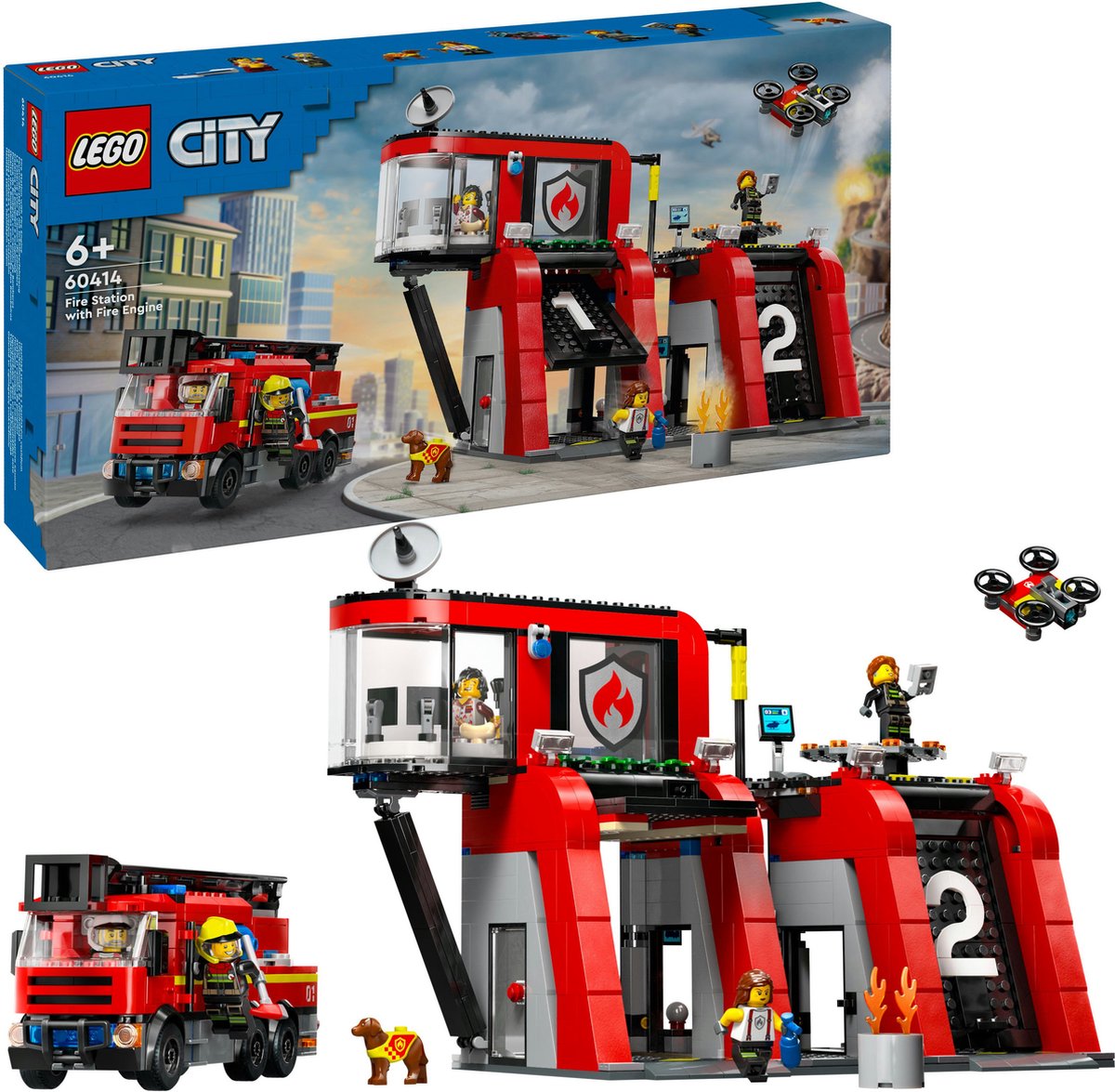 LEGO City Brandweerkazerne en Brandweerwagen - 60414
