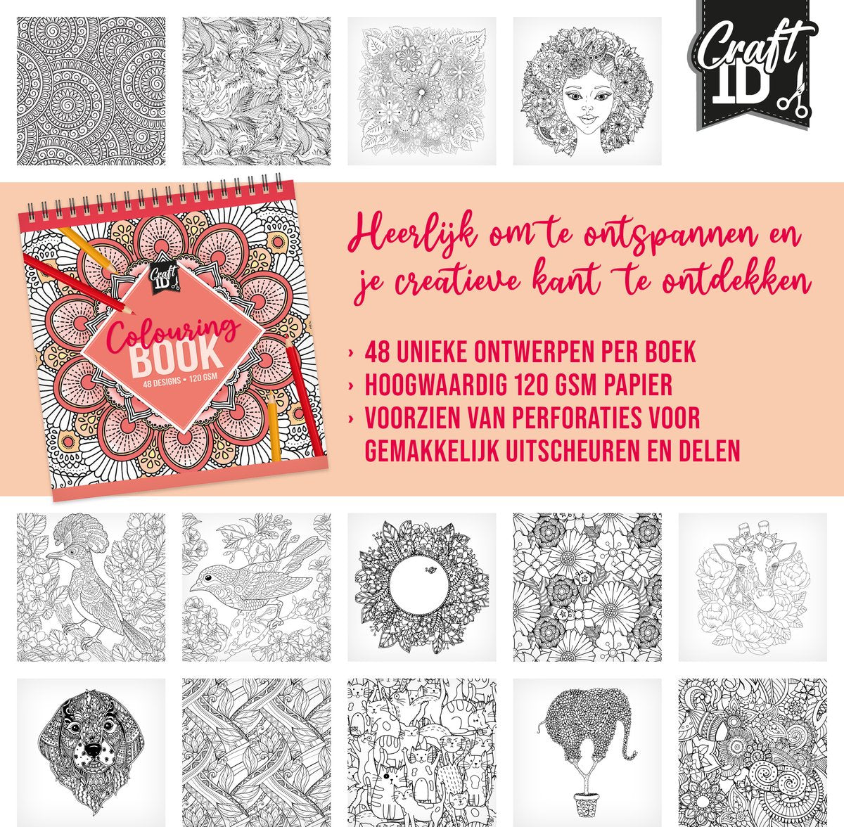 Craft ID Mandala Kleurboek Set voor Volwassenen - 2 Stuks