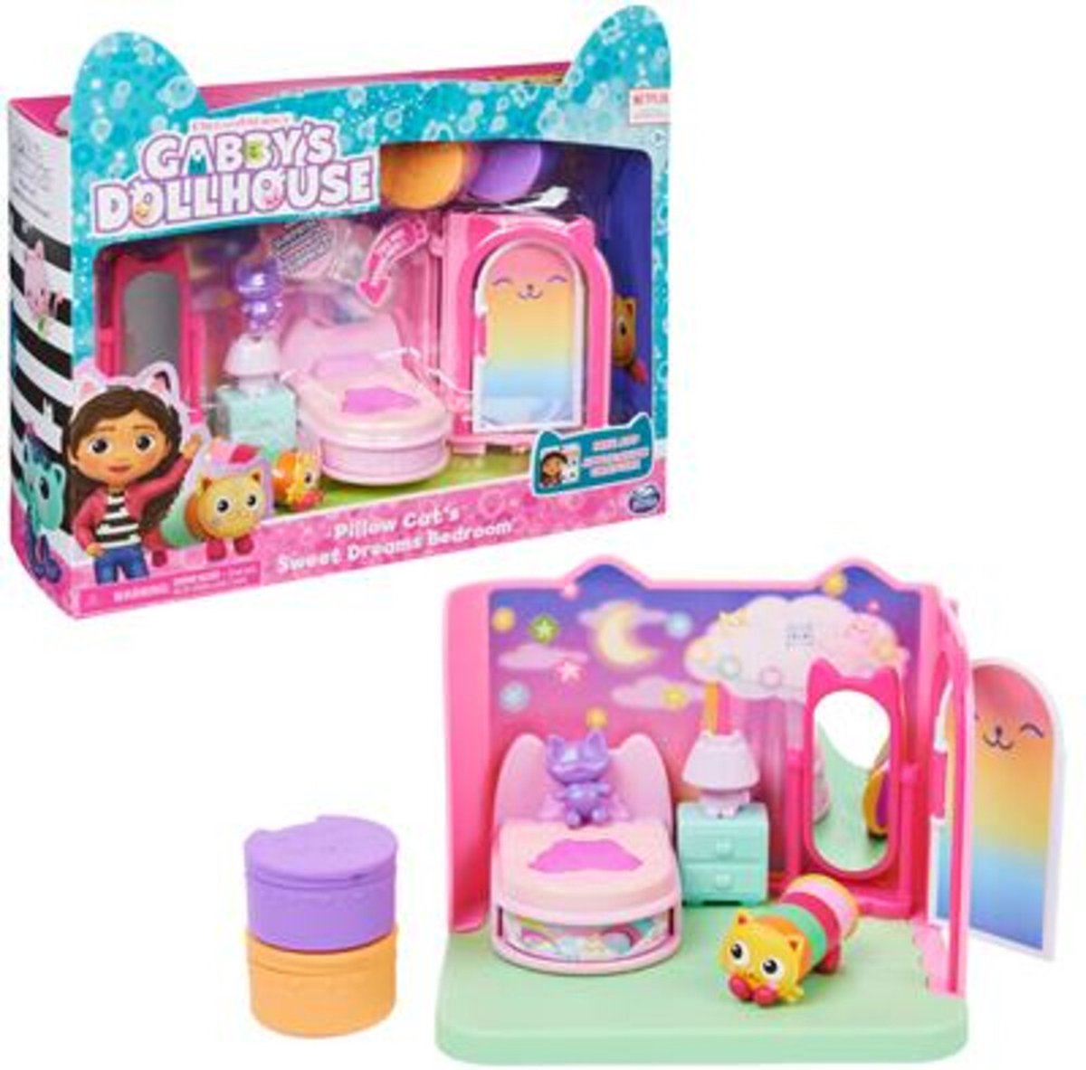 Gabby's Poppenhuis Sweet Dreams Slaapkamer Set met Kat