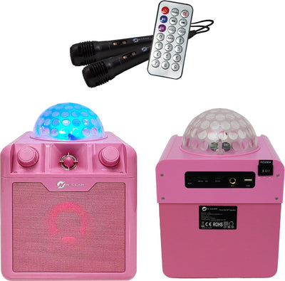 N-GEAR Disco Block 410 Karaoke Set met 2 Microfoons - Roze