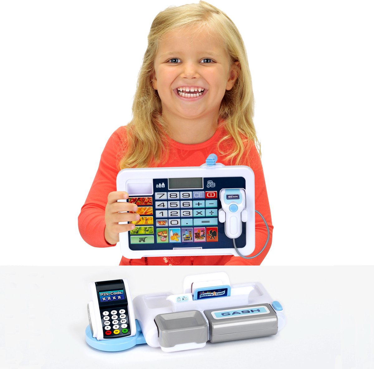 Klein Tablet Kassa met POS Terminal voor Kinderen
