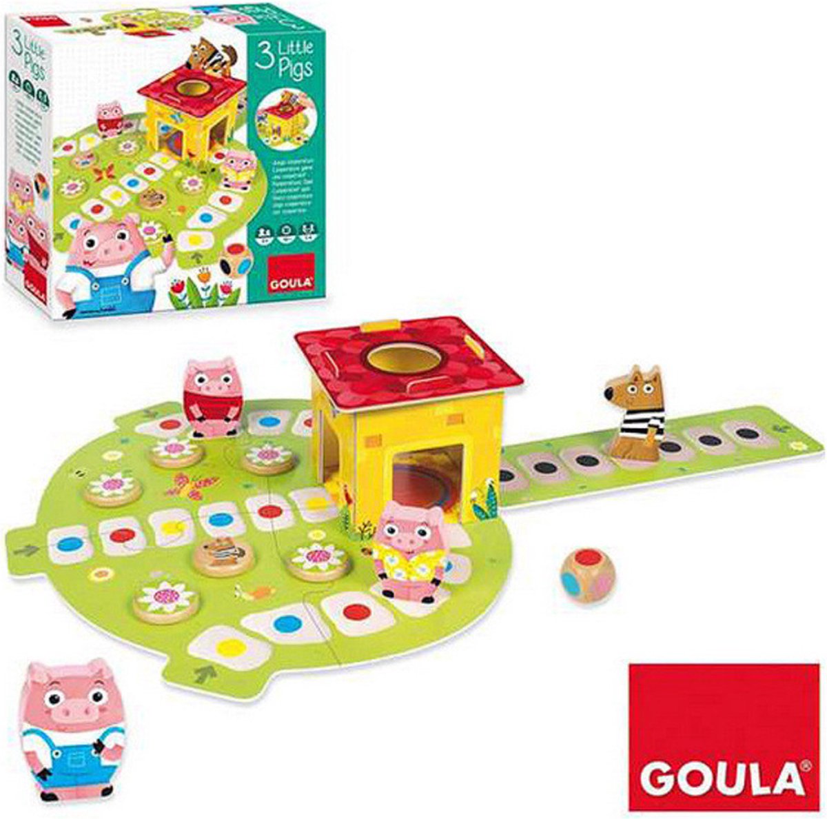 Goula 3 Kleine Biggetjes Houten Spel
