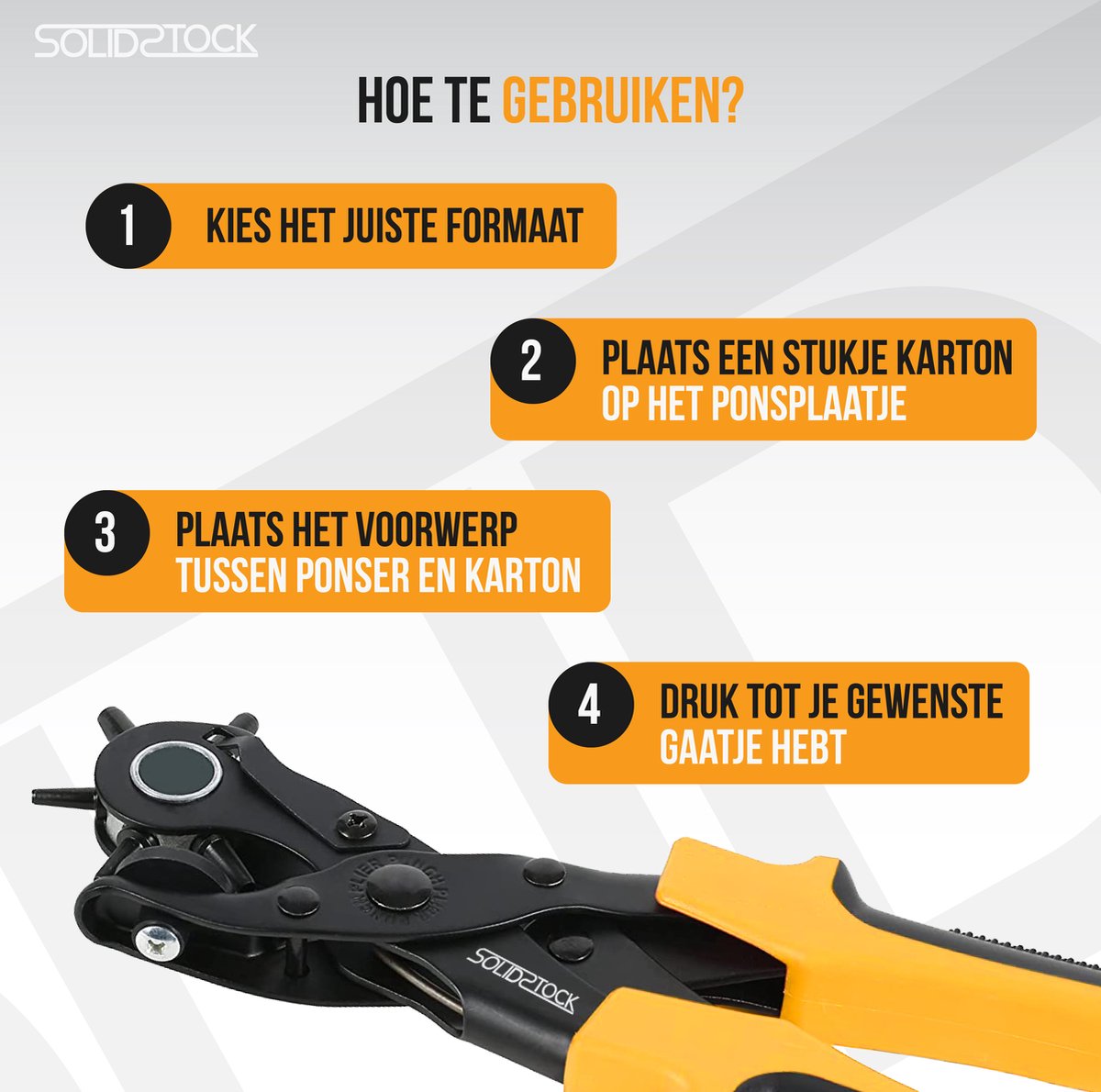 SolidStock Professionele Gaatjestang voor Riemen