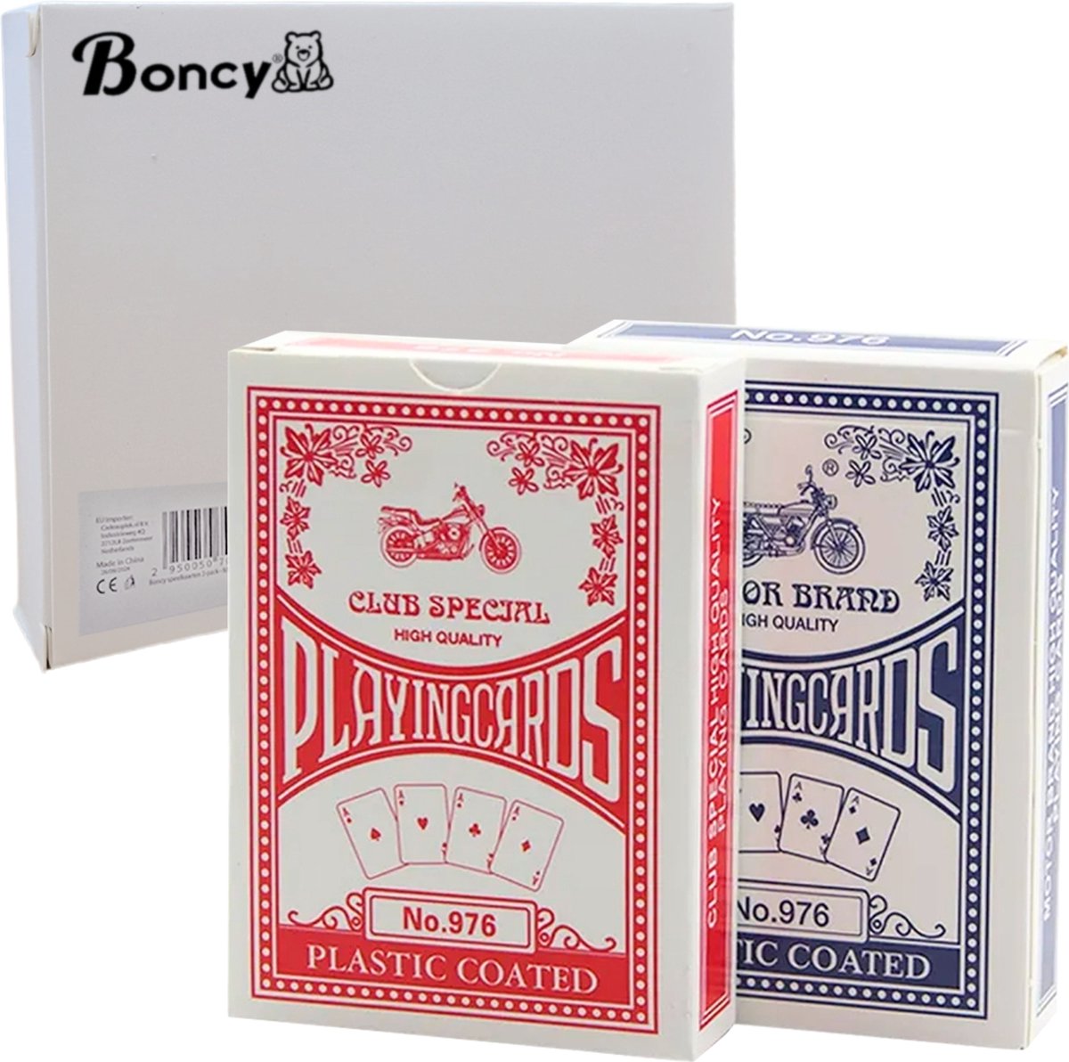 Boncy Hoogwaardige Speelkaarten Set - Rood en Blauw