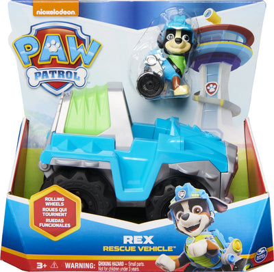 PAW Patrol Rex Voertuig en Speelfiguur - 15 cm