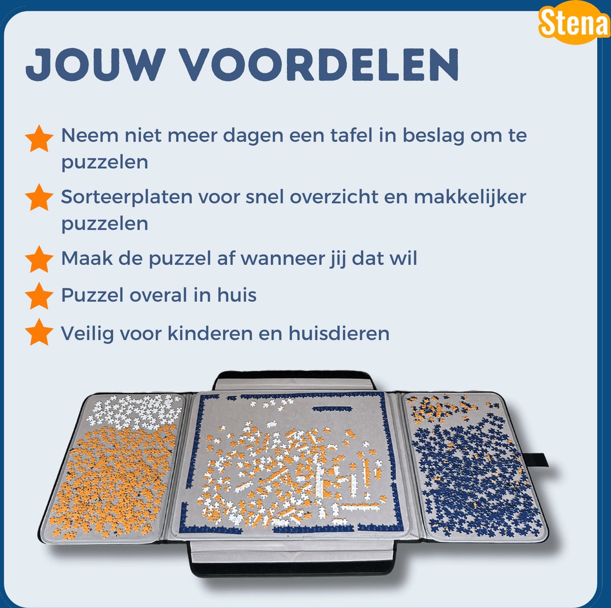 Stena Portapuzzle Deluxe 1000 Stukjes - 80x58cm