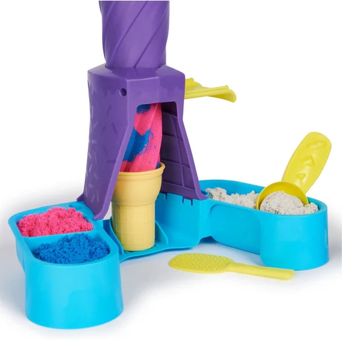 Kinetic Sand IJsset met 396g Blauw, Roze en Wit Zand