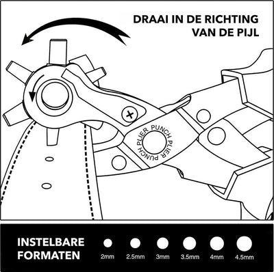 Sans marque Ergonomische Extra Sterke Perforator voor Riemen