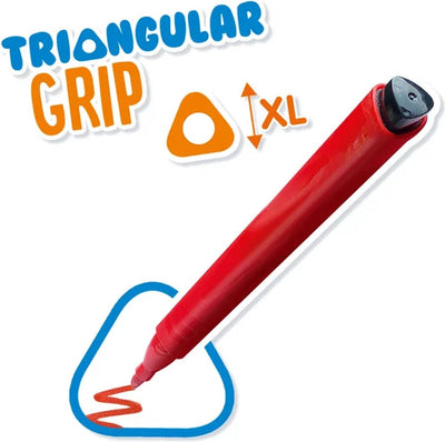 SES Ik Leer Driehoek Grip Stiften - Ergonomisch - 12 Kleuren
