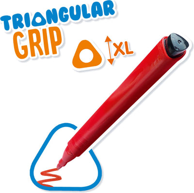 SES Ik Leer Driehoek Grip Stiften - Ergonomisch - 12 Kleuren