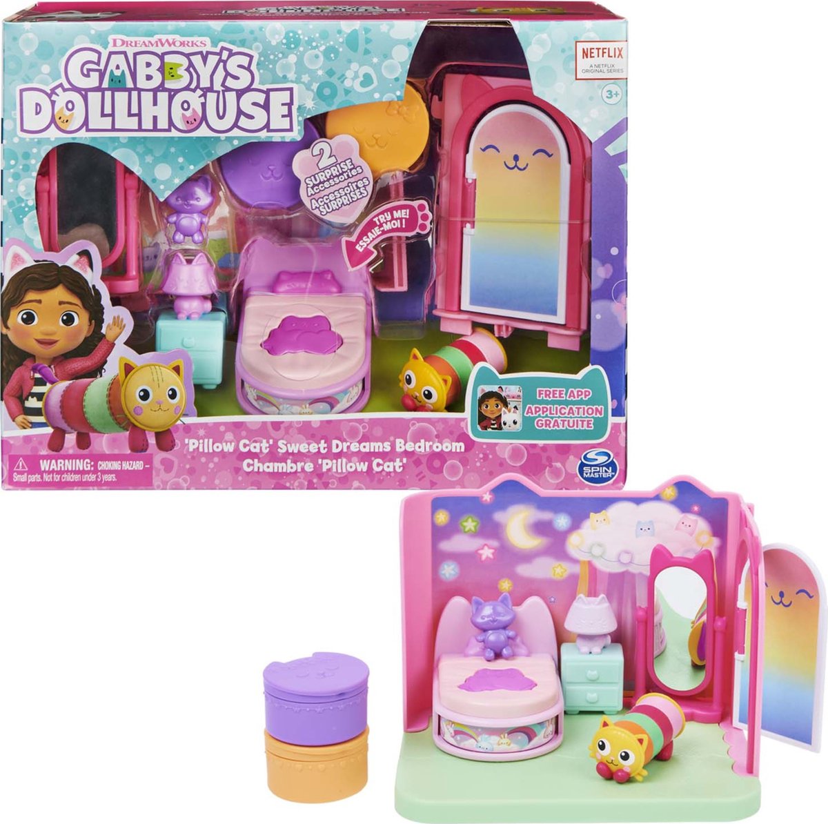 Gabby's Poppenhuis Sweet Dreams Slaapkamer Set met Kat
