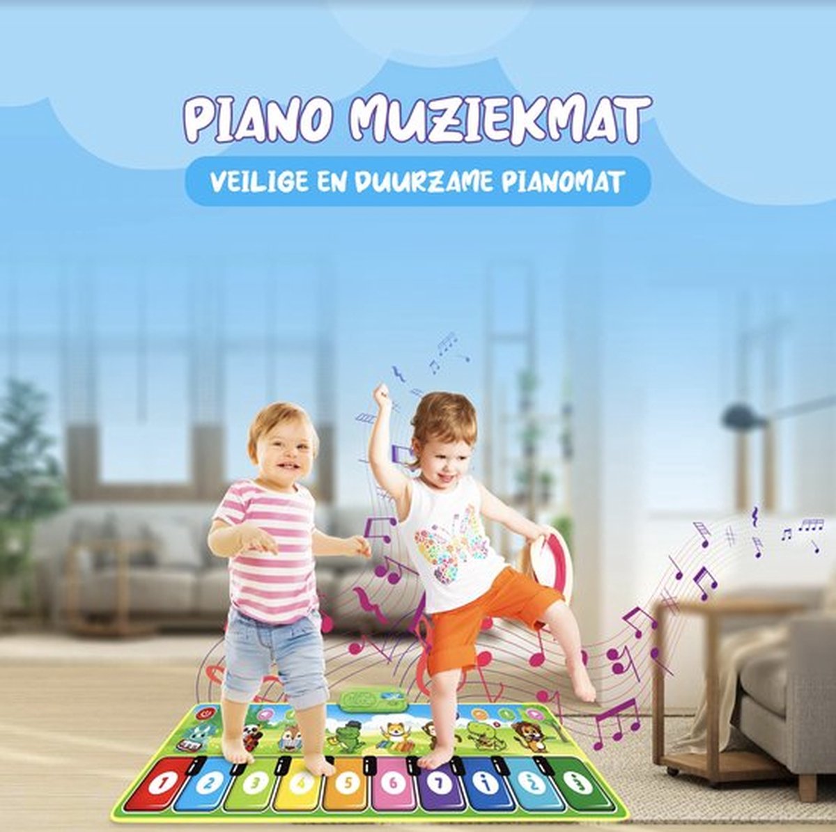 KosmoKids® Muzikaal Diertapijt voor Kinderen - Dans & Piano