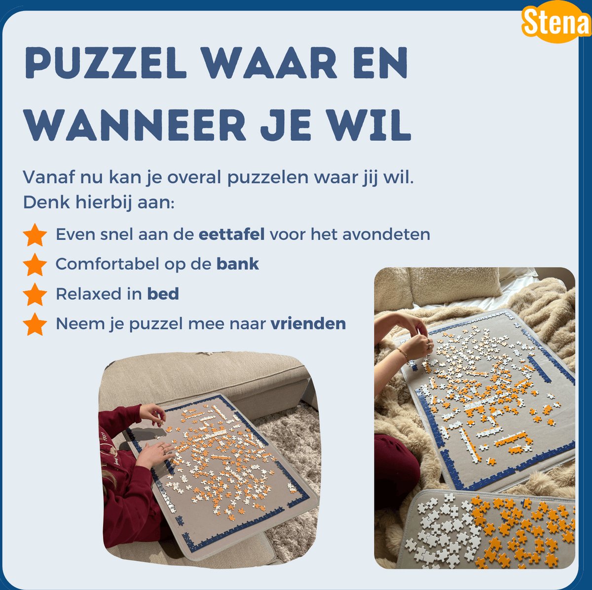 Stena Portapuzzle Deluxe 1000 Stukjes - 80x58cm