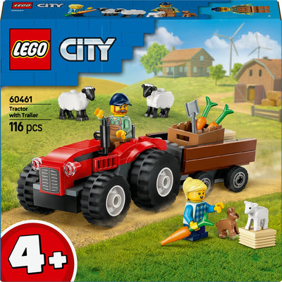 LEGO City Rode Tractor met Aanhanger en Schaap - 60461
