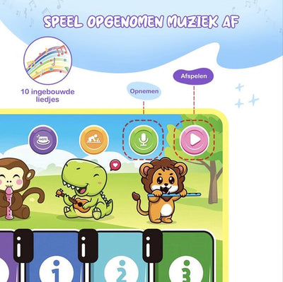 KosmoKids® Muzikaal Diertapijt voor Kinderen - Dans & Piano