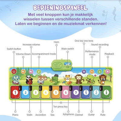 KosmoKids® Muzikaal Diertapijt voor Kinderen - Dans & Piano