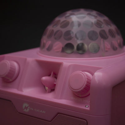 N-GEAR Disco Block 410 Karaoke Set met 2 Microfoons - Roze