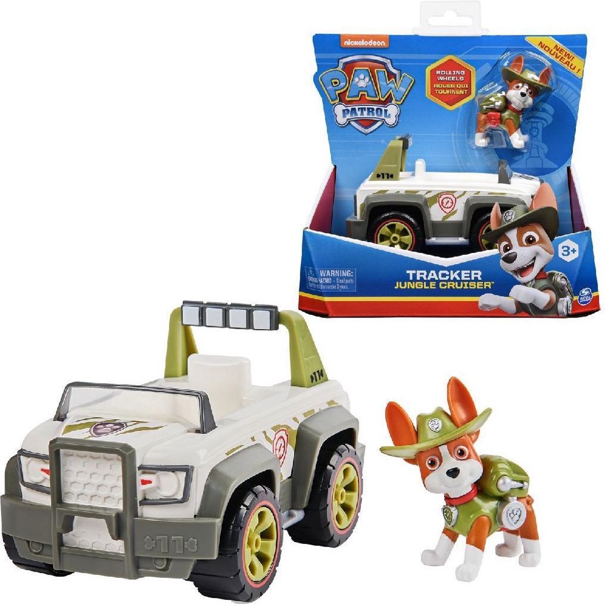 PAW Patrol Tracker Voertuig met Verzamelbare Figurine - 15 cm