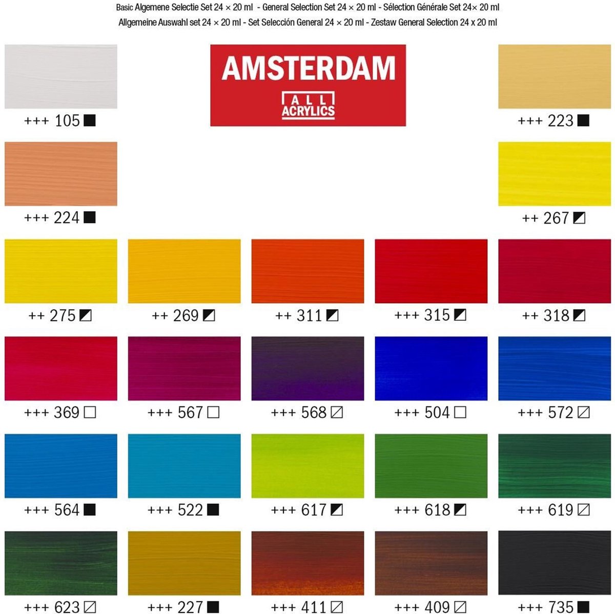 Amsterdam Acrylaatverf Set 24 Tubes 20ml