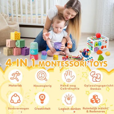 Be Sure Store Montessori 4-in-1 Stapeltoren voor Baby's