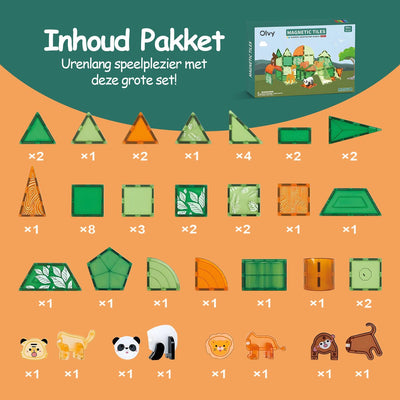 Olvy Magnetische Bouwstenen Montessori - 50 stuks