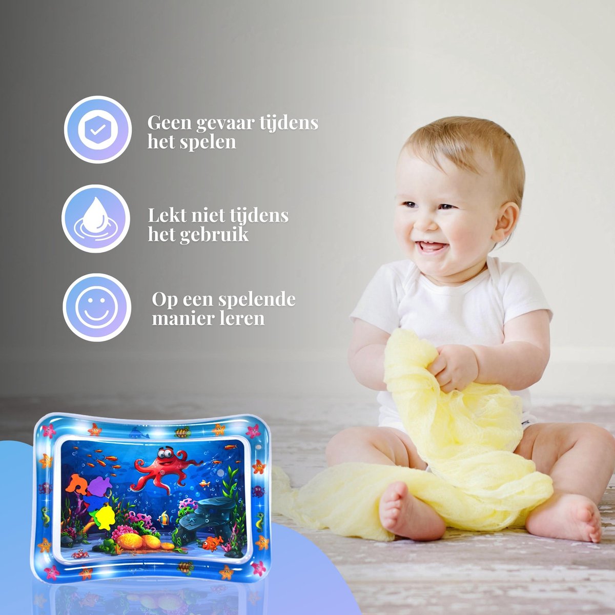 Tenify Opblaasbaar Speelkleed Watermat voor Baby's - Blauw