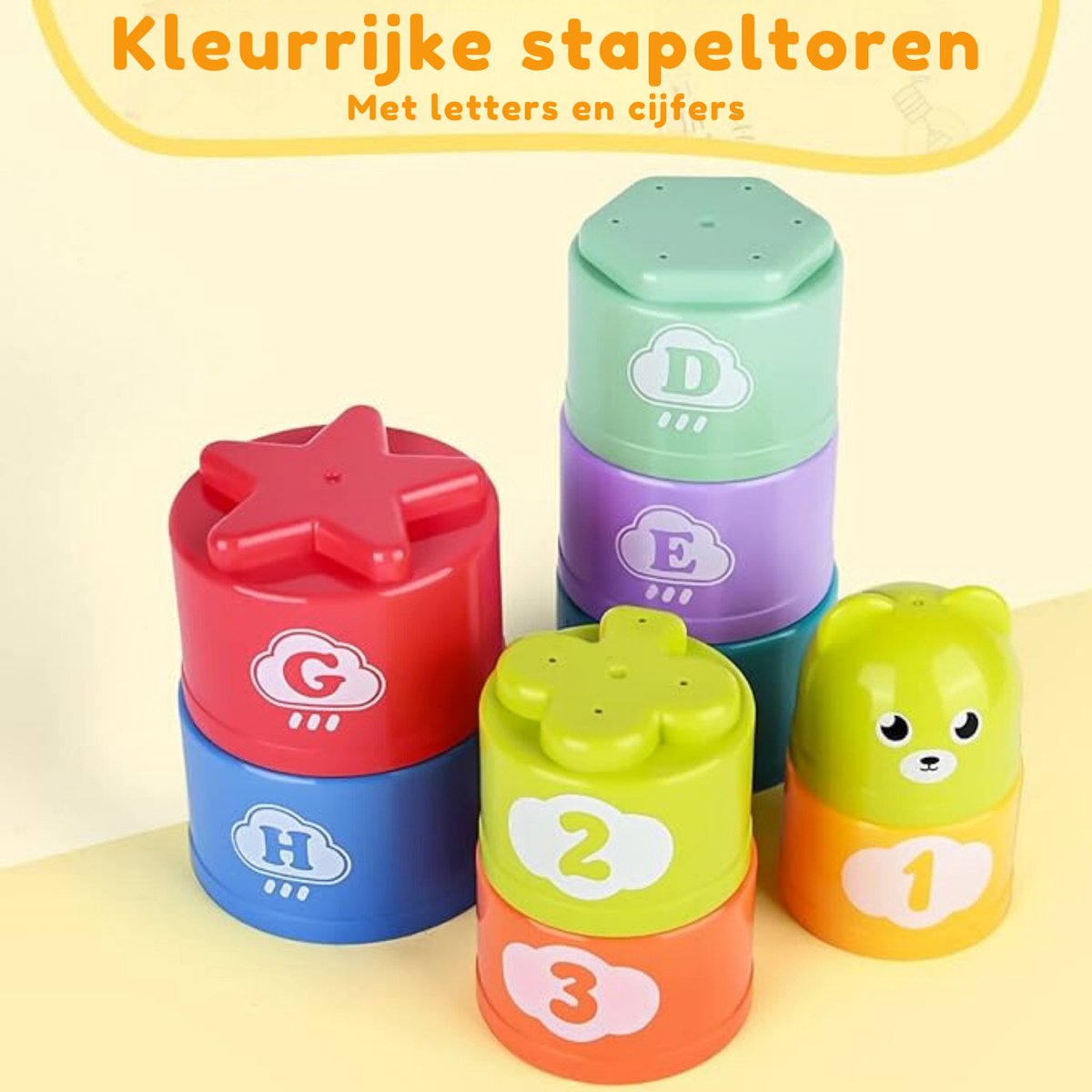 Be Sure Store Montessori 4-in-1 Stapeltoren voor Baby's