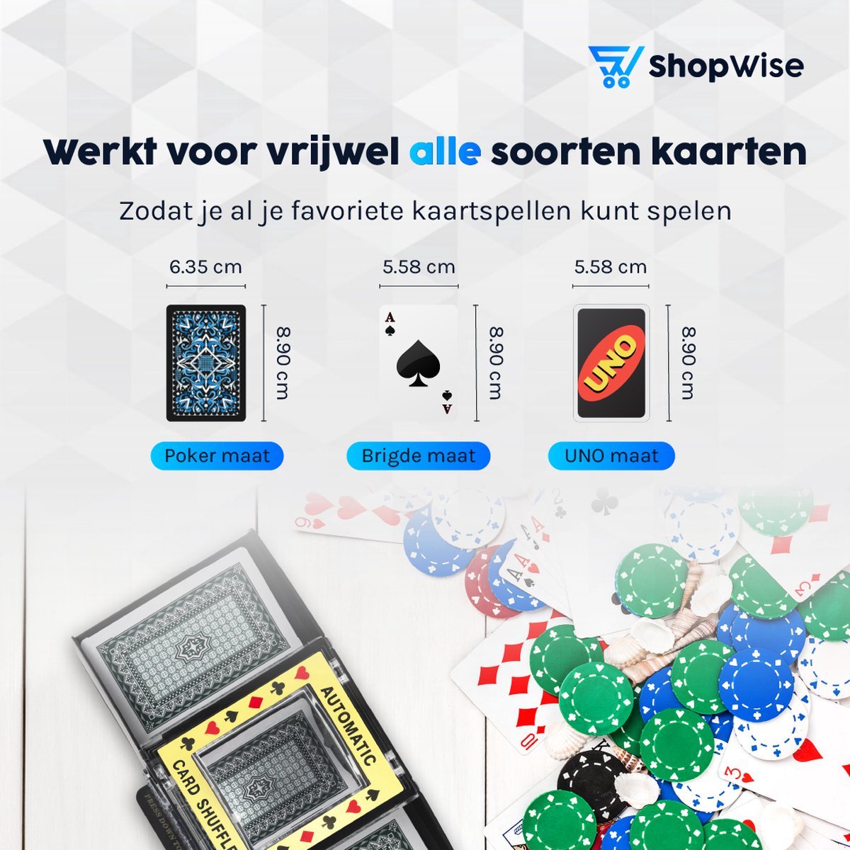 ShopWise Automatische Kaartenschudmachine op Batterijen