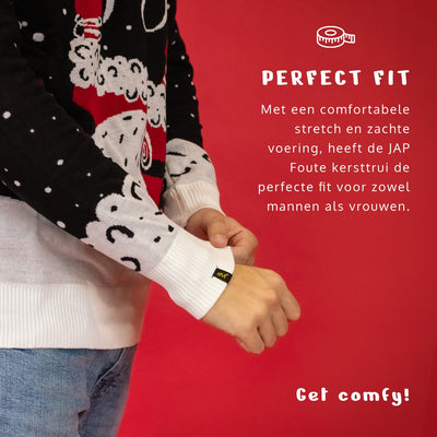 JAP Christmas Holly Jolly Kersttrui met Lichtjes - M - Zwart