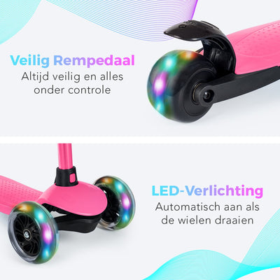 LifeGoods HappyStep - Kinderstep met Verlichte Wielen - Roze