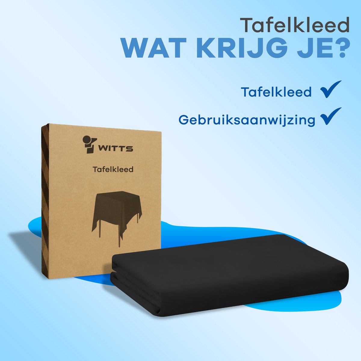 Sans marque Waterdichte Duurzame Tafelkleed Zwart 259x152 CM