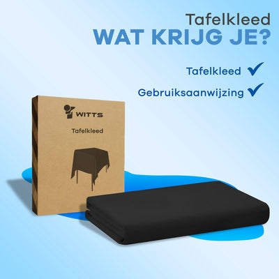 Sans marque Waterdichte Duurzame Tafelkleed Zwart 259x152 CM