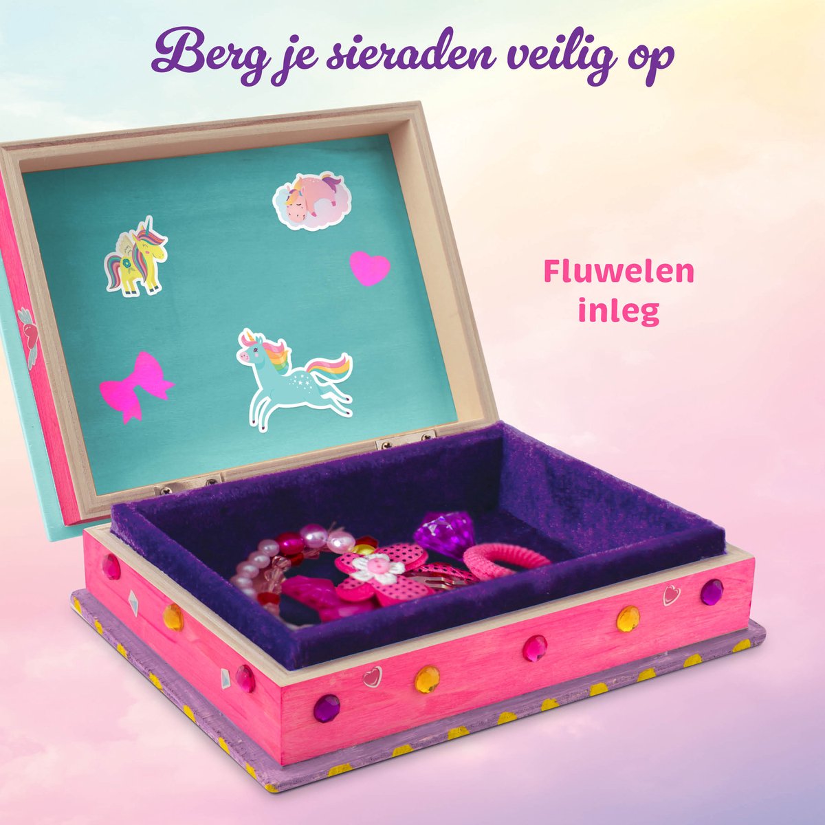 JOYA CREATIVE Unicorn Sieradendoosje DIY - Kindercraft Set