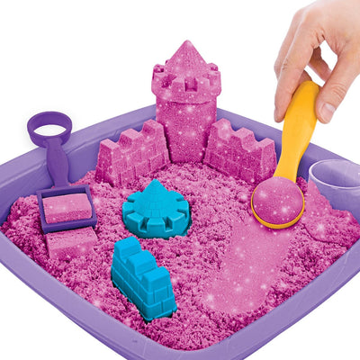 Kinetic Sand Shimmer Zandkasteel Set met Roze Glitterzand