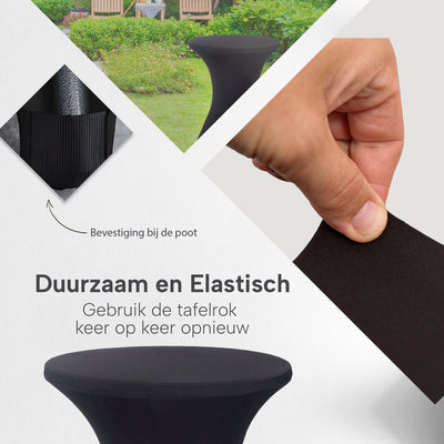 Rielse Reuzen Zwarte Stretch Tafelhoes ∅80-85 x 110 cm